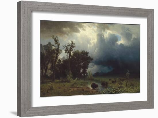 Buffalo Trail: The Impending Storm, 1869-Albert Bierstadt-Framed Giclee Print