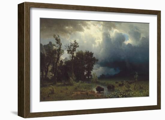 Buffalo Trail: The Impending Storm, 1869-Albert Bierstadt-Framed Giclee Print