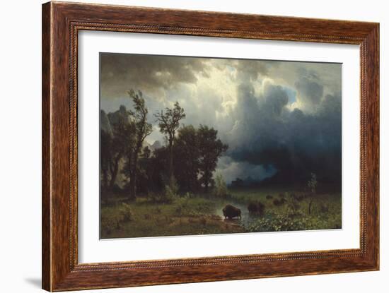 Buffalo Trail: The Impending Storm, 1869-Albert Bierstadt-Framed Giclee Print