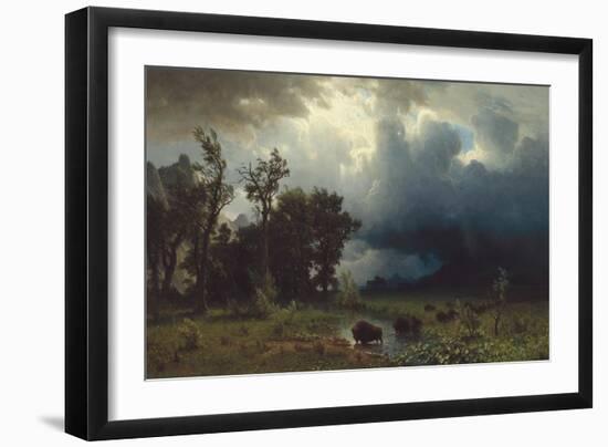 Buffalo Trail: The Impending Storm, 1869-Albert Bierstadt-Framed Giclee Print