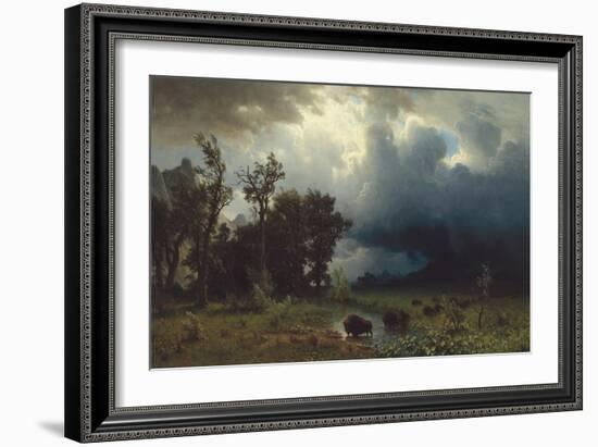 Buffalo Trail: The Impending Storm, 1869-Albert Bierstadt-Framed Giclee Print