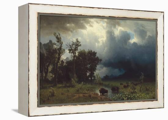 Buffalo Trail: The Impending Storm, 1869-Albert Bierstadt-Framed Premier Image Canvas