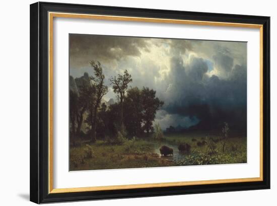 Buffalo Trail: The Impending Storm, 1869-Albert Bierstadt-Framed Premium Giclee Print