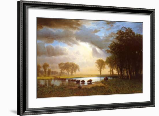 Buffalo Trail-Albert Bierstadt-Framed Art Print