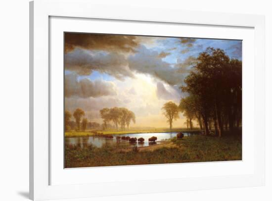 Buffalo Trail-Albert Bierstadt-Framed Art Print