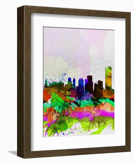 Buffalo Watercolor Skyline-NaxArt-Framed Art Print