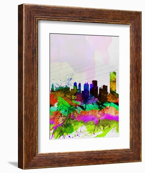 Buffalo Watercolor Skyline-NaxArt-Framed Art Print