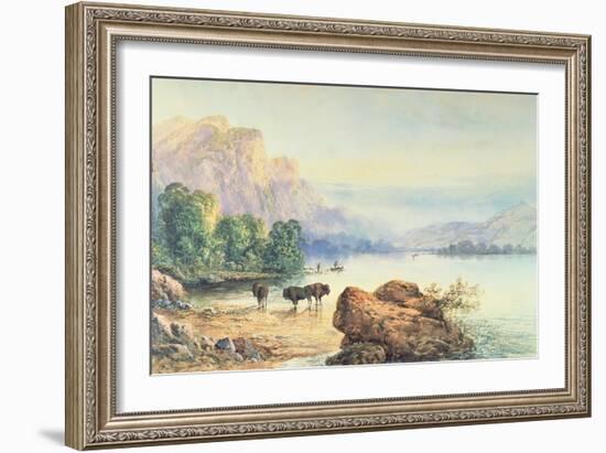 Buffalo Watering, 1887-Thomas Moran-Framed Giclee Print