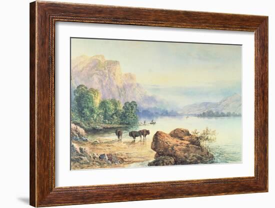 Buffalo Watering, 1887-Thomas Moran-Framed Giclee Print