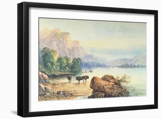 Buffalo Watering, 1887-Thomas Moran-Framed Giclee Print