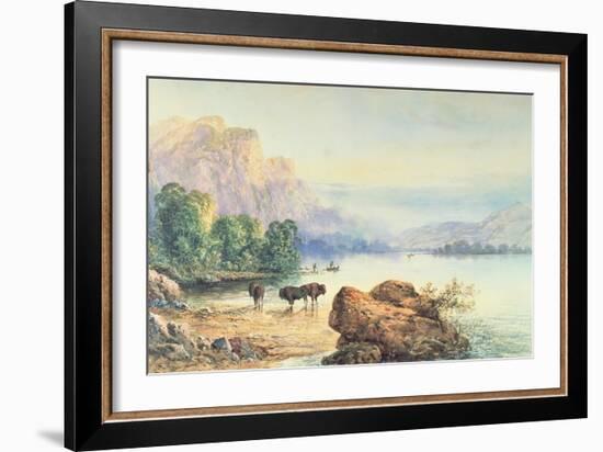 Buffalo Watering, 1887-Thomas Moran-Framed Giclee Print