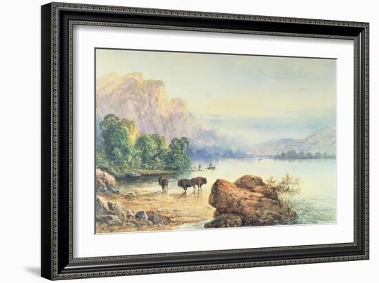 Buffalo Watering, 1887-Thomas Moran-Framed Giclee Print