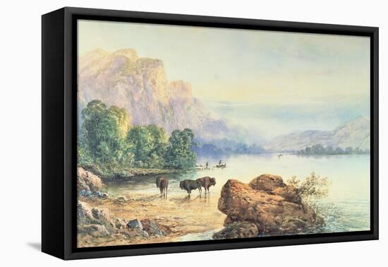 Buffalo Watering, 1887-Thomas Moran-Framed Premier Image Canvas