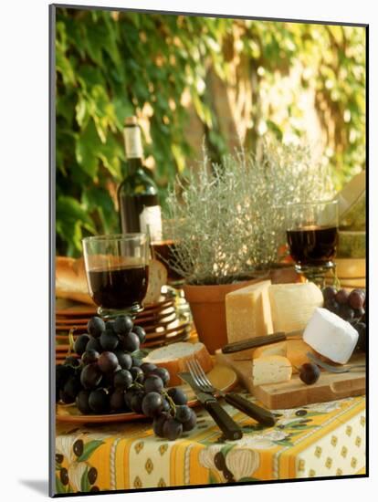 Buffet with Cheese and Grapes-Roland Krieg-Mounted Photographic Print