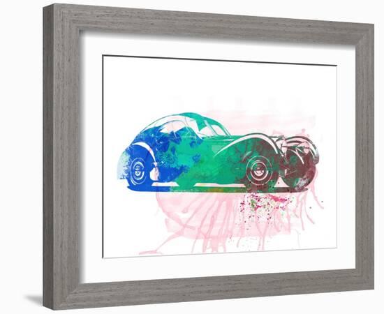 Bugatti Atlantic Watercolor 1-NaxArt-Framed Art Print