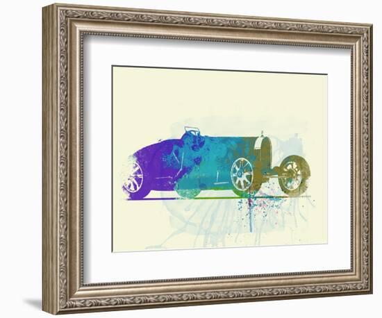 Bugatti Type 35 R Watercolor-NaxArt-Framed Art Print