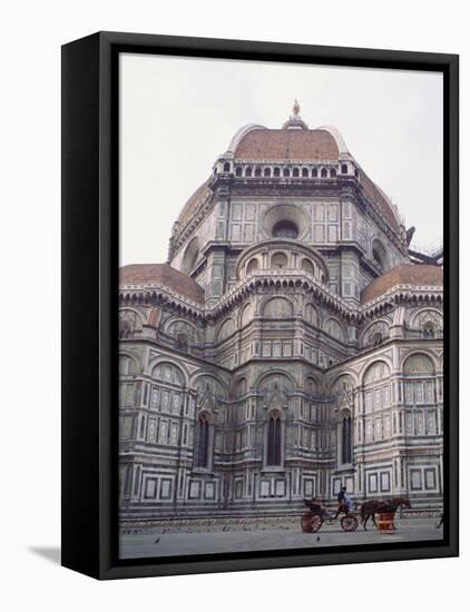 Buggy in Front of the Duomo, Florence, UNESCO World Heritage Site, Tuscany, Italy, Europe-James Gritz-Framed Premier Image Canvas