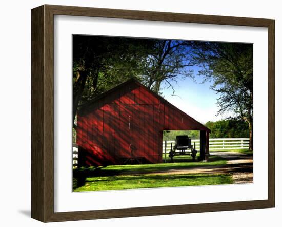 Buggy in the Red Barn-Jody Miller-Framed Photographic Print