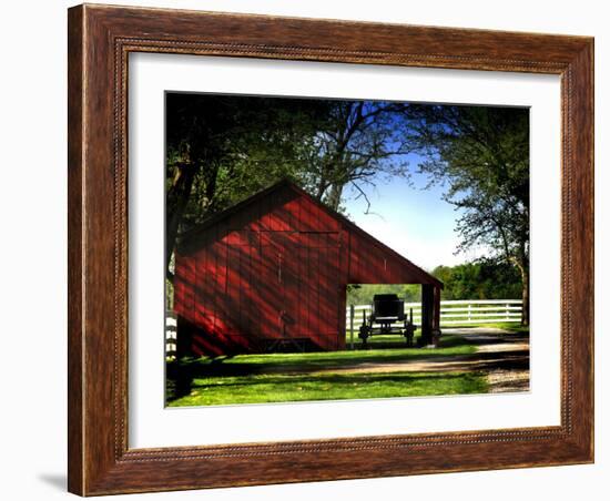 Buggy in the Red Barn-Jody Miller-Framed Photographic Print