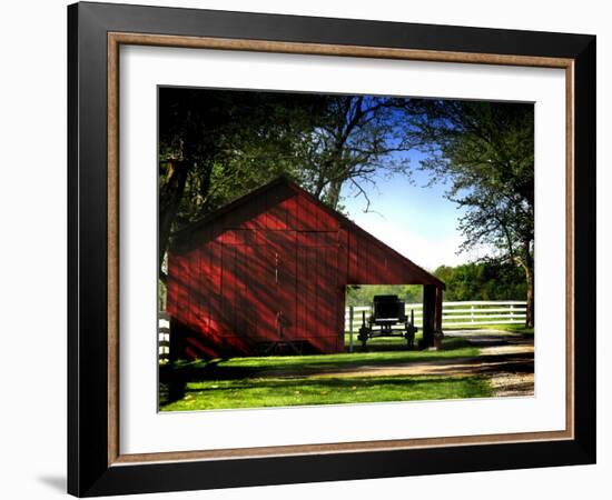 Buggy in the Red Barn-Jody Miller-Framed Photographic Print