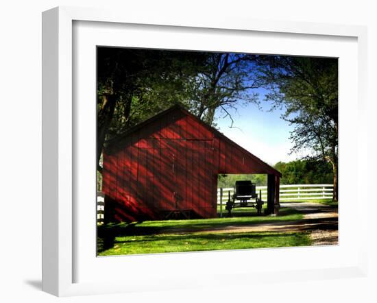 Buggy in the Red Barn-Jody Miller-Framed Photographic Print