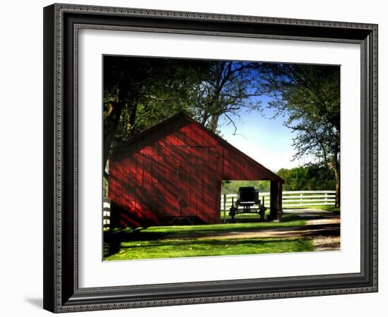 Buggy in the Red Barn-Jody Miller-Framed Photographic Print