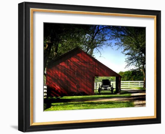 Buggy in the Red Barn-Jody Miller-Framed Photographic Print