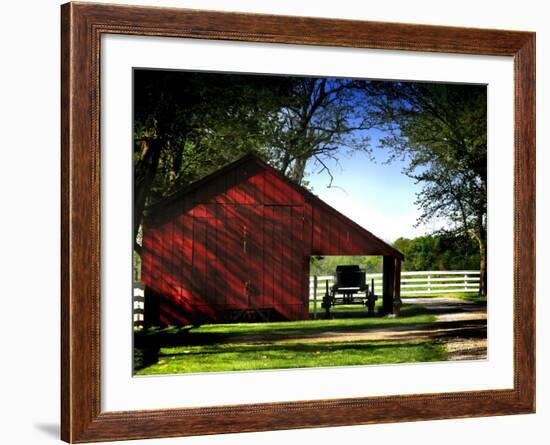 Buggy in the Red Barn-Jody Miller-Framed Photographic Print