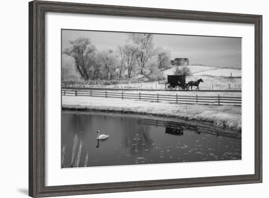 Buggy & Pond, Shipshewana, Indiana '13-Monte Nagler-Framed Photographic Print