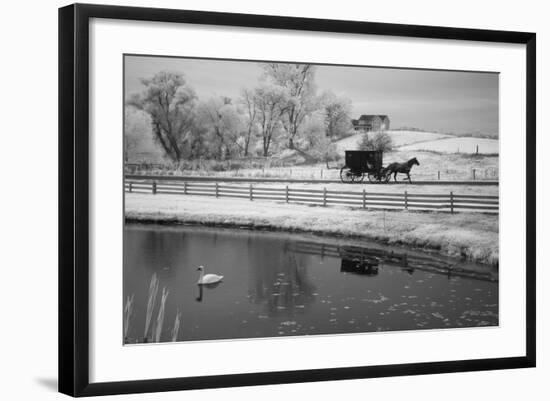 Buggy & Pond, Shipshewana, Indiana '13-Monte Nagler-Framed Photographic Print