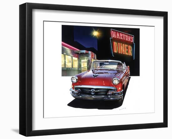 Buick '56 at Martha's Diner-Graham Reynold-Framed Art Print