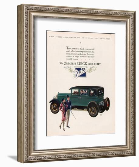 Buick, Magazine Advertisement, USA, 1927-null-Framed Giclee Print