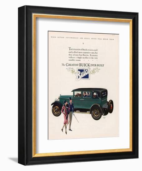 Buick, Magazine Advertisement, USA, 1927-null-Framed Giclee Print