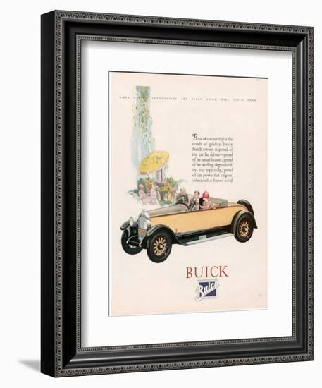 Buick, Magazine Advertisement, USA, 1927-null-Framed Giclee Print