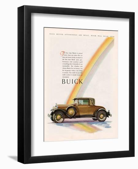 Buick, Magazine Advertisement, USA, 1928-null-Framed Giclee Print