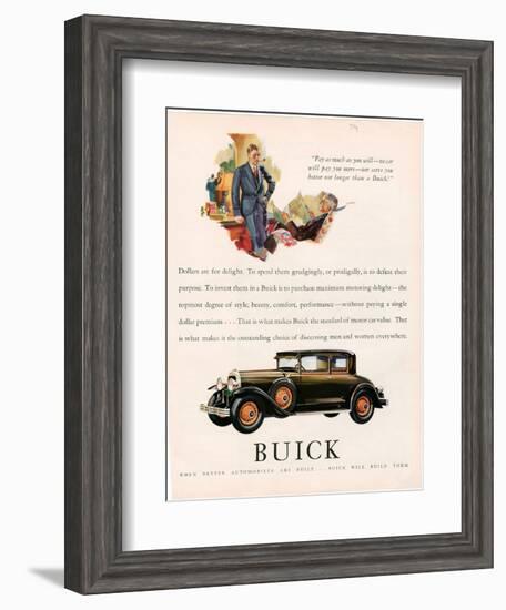 Buick, Magazine Advertisement, USA, 1929-null-Framed Giclee Print