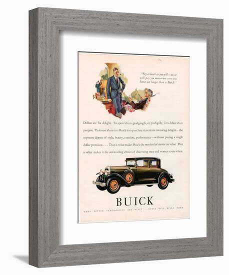 Buick, Magazine Advertisement, USA, 1929-null-Framed Giclee Print