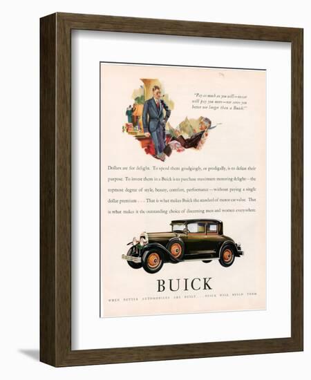 Buick, Magazine Advertisement, USA, 1929-null-Framed Giclee Print