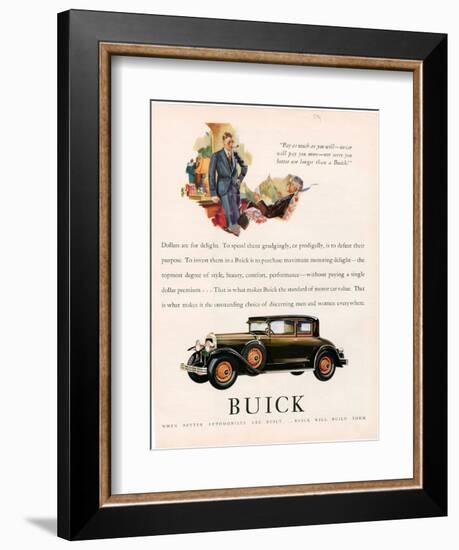 Buick, Magazine Advertisement, USA, 1929-null-Framed Giclee Print