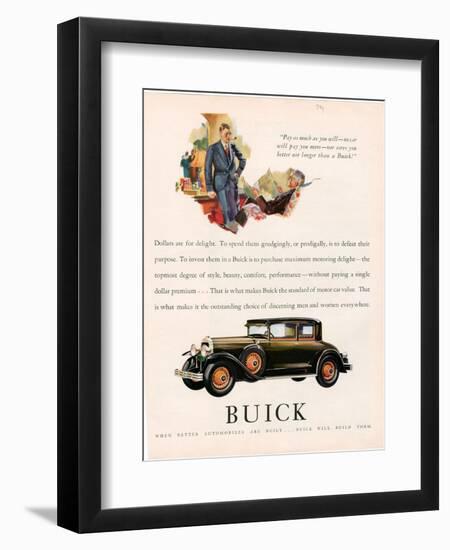 Buick, Magazine Advertisement, USA, 1929-null-Framed Giclee Print