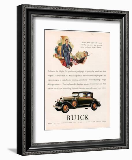 Buick, Magazine Advertisement, USA, 1929-null-Framed Giclee Print