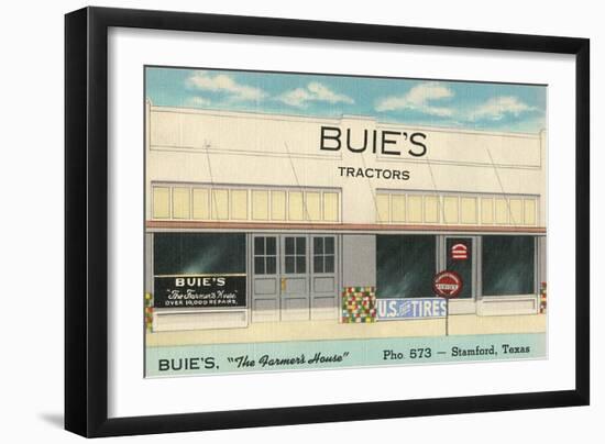 Buie's Tractors, Stamford, Texas-null-Framed Art Print