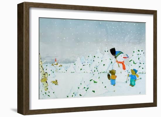 Build a snowman-Christian Kaempf-Framed Giclee Print