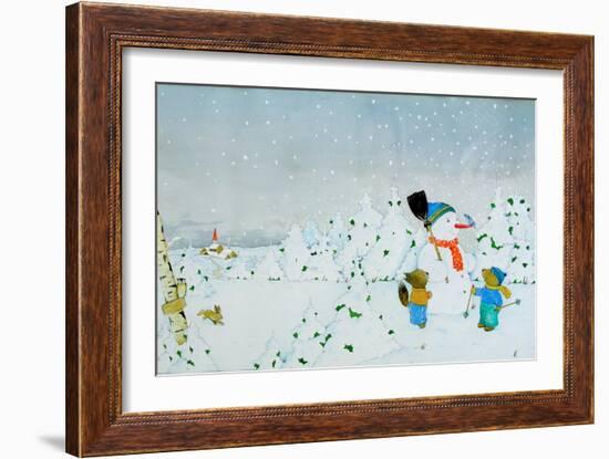 Build a snowman-Christian Kaempf-Framed Giclee Print