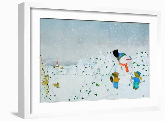 Build a snowman-Christian Kaempf-Framed Giclee Print