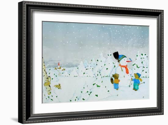 Build a snowman-Christian Kaempf-Framed Giclee Print