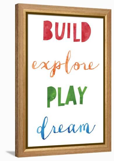 Build Explore Play Dream V2-Jennifer McCully-Framed Stretched Canvas