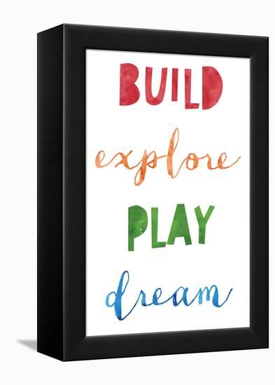 Build Explore Play Dream V2-Jennifer McCully-Framed Stretched Canvas