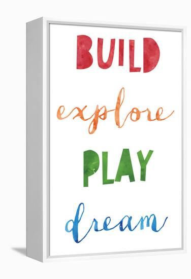 Build Explore Play Dream V2-Jennifer McCully-Framed Stretched Canvas