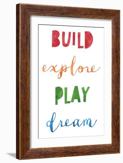 Build Explore Play Dream V2-Jennifer McCully-Framed Art Print